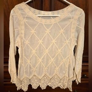 ADIVA cream Long Sleeve Blouse